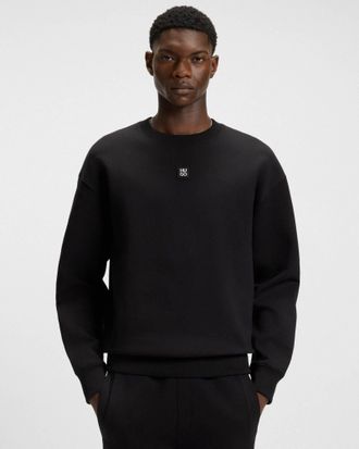 HUGO BOSS Mens Dettil Sweatshirt in Black Cotton - Size X-Large