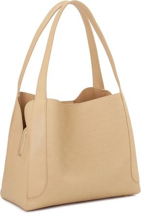 Kazar Beige schoudertas met een losse pasvorm - Dames - Schoudertassen - Beige - ONE Size - Leer - Tassen