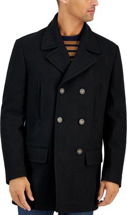 Michael Kors Mens Classic Fit Double-Breasted Wool Blend Peacoats