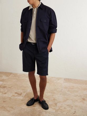 Canali Straight-Leg Stretch Cotton-Blend Shorts
