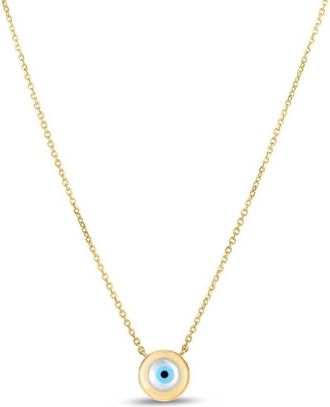 Tresorra 14K Yellow Gold MOP Evil Eye Pendant Necklace