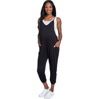 Everly Grey Brandi During & After Maternity/Nursing Romper in Black at Nordstrom, Size X-Small
