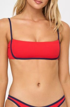 L*Space Hazel Ribbed Bikini Top in Flame/Midnight at Nordstrom Rack, Size X-Small