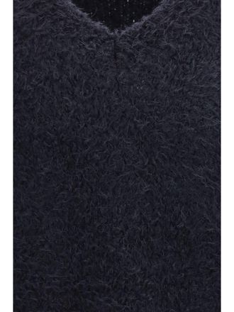 Dolce & Gabbana Alpaca Blend V-Neck Sweater - Black