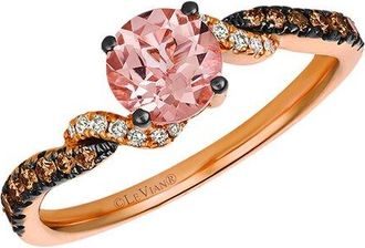 Le Vian Peach Morganite 14K Rose Gold 0.79 Ct. Tw. Diamond & Morganite Cocktail Ring