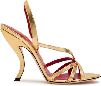 Valentino Garavani Fetishique Metallic Leather Sandals - Gold - 37 (IT37 / UK4)