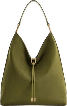 Generic Compatible For Aria Faux Suede Shoulder Bag Large Capacity Solid Color Underarm(Faux Suede Green)