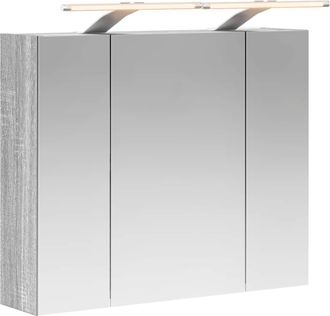vidaXL Armario Con Espejo De Ba&ntilde;o Sonoma Gris 60 X 14,5 X 50 Cm Vidaxl