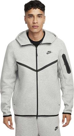 Nike Heren-hoodie met ritssluiting en chevronpatroon (Grijs Heide Marl)