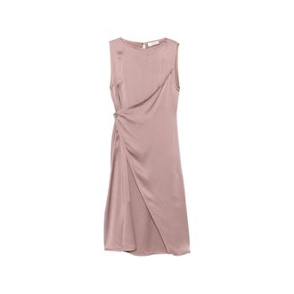 Lanvin Vestido midi drapeado asim&eacute;trico - Dresses - Mujer - Rosa - S