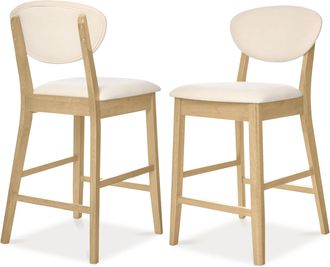 Best Choice Products Set of 2 Counter-Height Bar Stools, Armless W/Upholstered Seat Cushion & Backrest