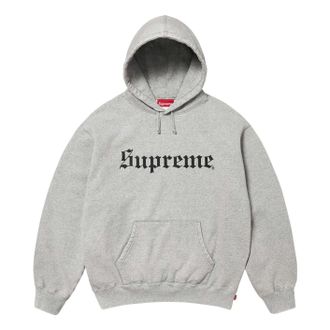 SUPREME FW25 Washed Old English Hooded Sweatshirt Heather Grey SUP-FW25-107-GRY