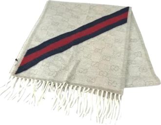 Gucci Pre-owned Wool scarves - Dames - Vintage Accessoires - Beige - ONE Size - Vintage