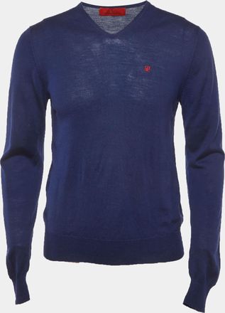 Carolina Herrera Blue Rib Knit Sweater