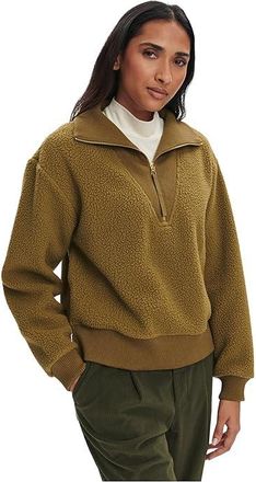 Varley Jaylin 1/2 Zip Fleece Womens Sweatshirt Olive Leaf : XXS, Polyester