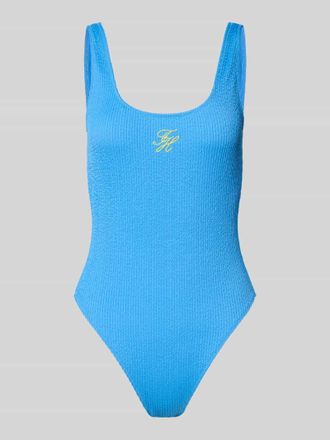 Tommy Hilfiger Badeanzug mit Logo-Stitching in Blau, Gr&ouml;&szlig;e XL