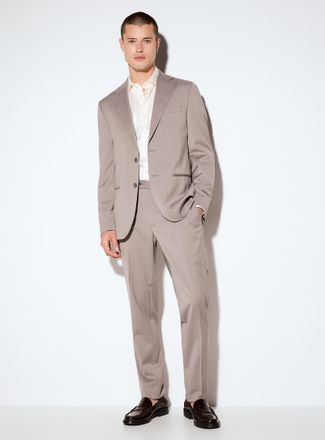 Calvin Klein Mens Taupe herringbone suit Slim fit