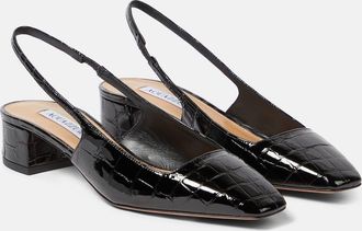 Aquazzura Ginza 35 patent leather slingback pumps