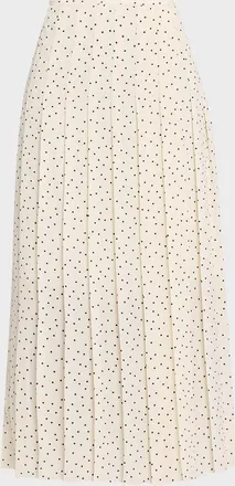 Theory Pleated Polka Dot Wrap Skirt