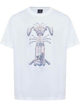 Paul Smith Praying Mantis-print T-shirt - men - Organic Cotton - M - White
