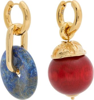 Timeless Pearly Mismatched 24kt Gold-plated Drop Earrings - One Size