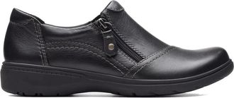 Clarks Zwarte damesschoen Elegant Slip-On Stijl - Dames - Platte Schoenen - Zwart - 38 EU - Leer - Schoenen