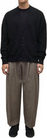Johnstons of Elgin Plaited Textured Vee Cardigan In Black