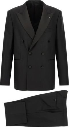 Tagliatore Bruce Tuxedo Suit - male - Tagliatore - Double Breasted Suits - Black - 3XL - Suits