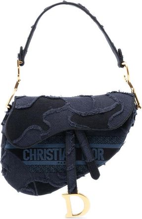 Dior Pre-owned Dior Camouflage Embroidered Canvas Saddle Bag Ladies 50-MA-0199