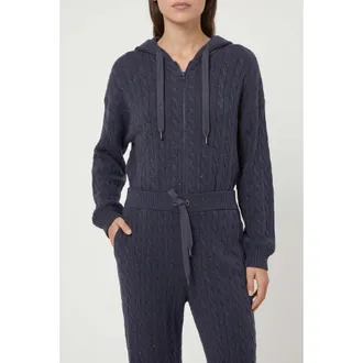 Brunello Cucinelli Dark Blue Cable Knit Trousers, Size X-Small