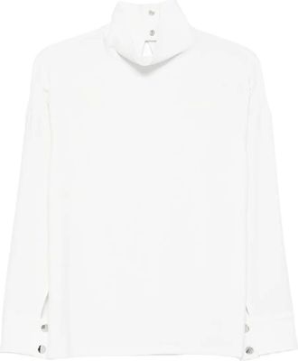 Erika Cavallini Semi Couture Blusa a collo alto - Bianco