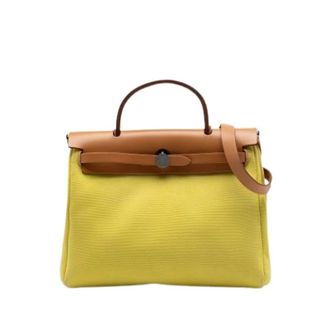Herm&egrave;s Pre-owned Herbag Zip 31 - Dames - Pre-owned - Geel - Maat: ONE Size Leer