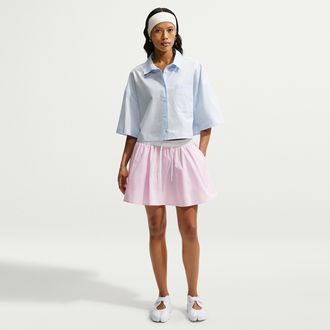 Nike Womens Nike Sportswear Mid-Rise Poplin Mini Skirt in Purple | IV4978-583