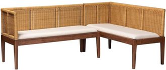 Baxton Studio Tabanan Modern Wood 2Pc Dining Nook Banquette Set