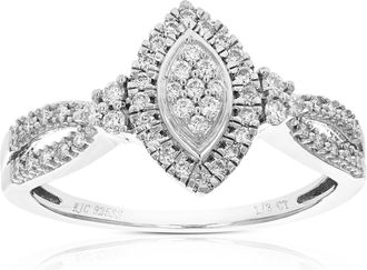 Vir Jewels 1/3 cttw Round Cut Lab Grown Diamond Engagement Ring.925 Sterling Silver Prong Set