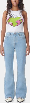 Ganni Blue Betzy Jeans - Size 26W/32L Cotton