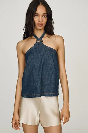 Pilcro Denim Halter Top