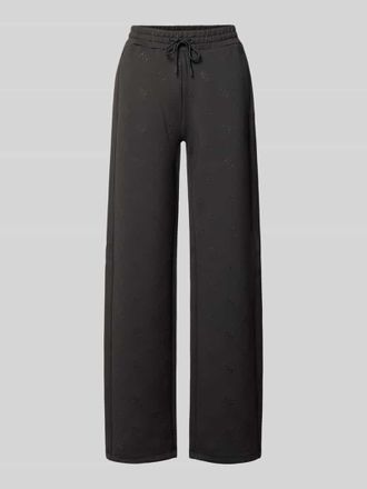 Guess Wide Fit Sweatpants mit Allover-Logo-Print Modell Calista in Black, Gr&ouml;&szlig;e XL