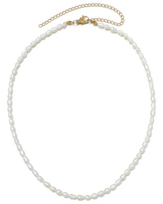 Adornia Adornia 18K Plated Stainless Steel 2Mm Pearl Tarnish-Resistant Seed Strand Necklace