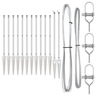 Berkfield Home Fence Posts Set Set of 13 Silver Galvanised steel