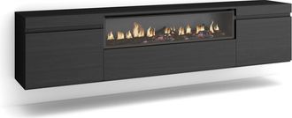 Skraut Home Skraut Home - Mueble Tv, Televisi&oacute;n, Muebles De Sal&oacute;n, Almacenaje, 200x45x35cm, Para Tv Hasta 80, Chimenea El&eacute;ctrica, Colgado, Suspendido, Estilo Mode