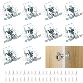 OEM Pestillos Para Muebles De 10 Piezas Para Puertas De Armarios, Pestillos De Doble Rodillo Para Armarios, Color Plata - Crezuo
