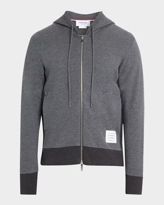Thom Browne Mens Cotton 4-Bar Stripe Full-Zip Hoodie