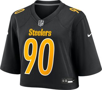 Nike T.J. Watt Pittsburgh Steelers Nike Womens NFL Cropped Tundra Game Jersey in Black | WCJF00A7LF-ZFH