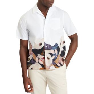 Ted Baker Moussa Floral Cotton Camp Shirt in White at Nordstrom, Size 3