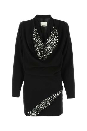 Isabel Marant Isabel Marant Black Crepe Lazeli Mini Dress