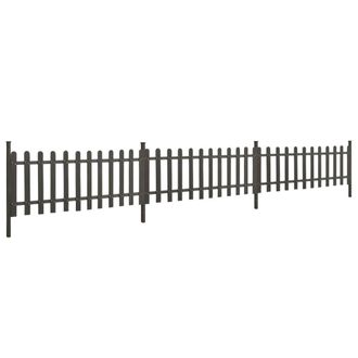 Berkfield Home Picket Fence with Posts 3 pcs WPC 614x80 cm in Grey