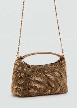 Mango Borsa mano strass ocra - Donna - Taglia unica - MANGO