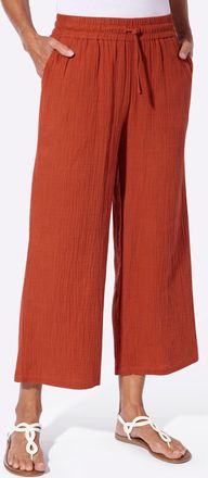 Casual Looks Culotte CASUAL LOOKS, Damen, Gr. 36, Normalgr&ouml;ssen, rostrot, 100% Baumwolle, unifarben, 7/8-L&auml;nge, Hosen Culotte