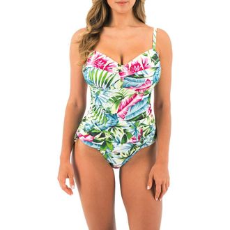 Fantasie Langkawi Underwire Twist Front Tankini Top in White at Nordstrom, Size 38G